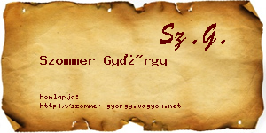 Szommer György névjegykártya